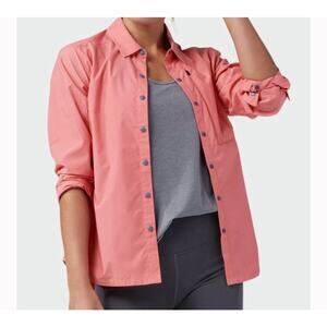 Stio Women's Fork Trail Snap Button Shirt Azalea Bloom Long Sleeve Size XL